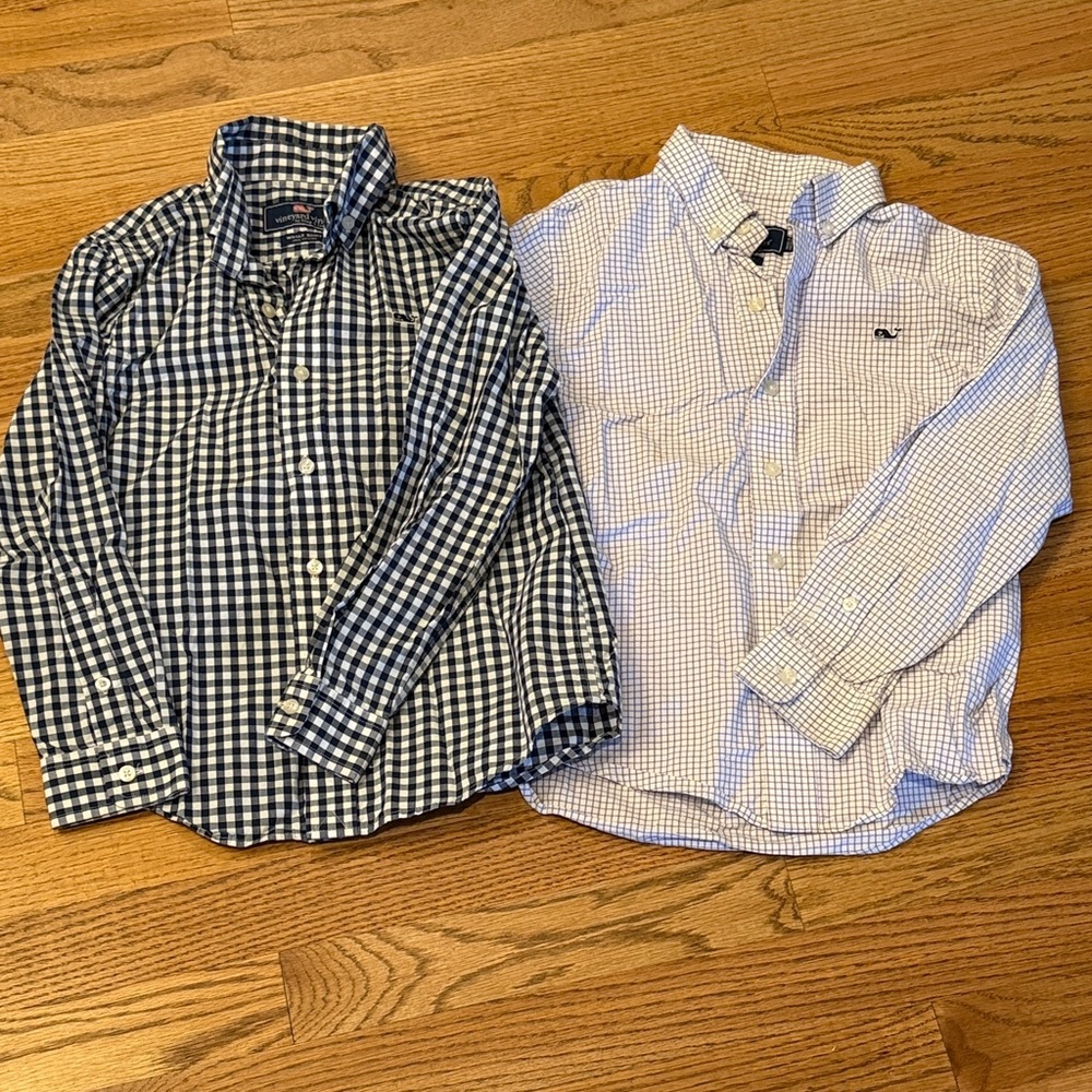 Vineyard Vines Boys Button-Down Shirts - Navy & Light Blue Gingham